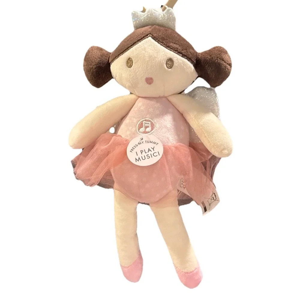 New Dreamgro Baby Pink Ballerina Musical Lullaby Doll Lovey Comfort Plush Toy